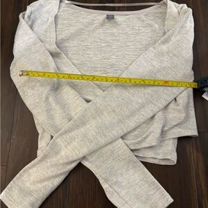 Joe Fresh Heather Light Gray Knit Wrap Top